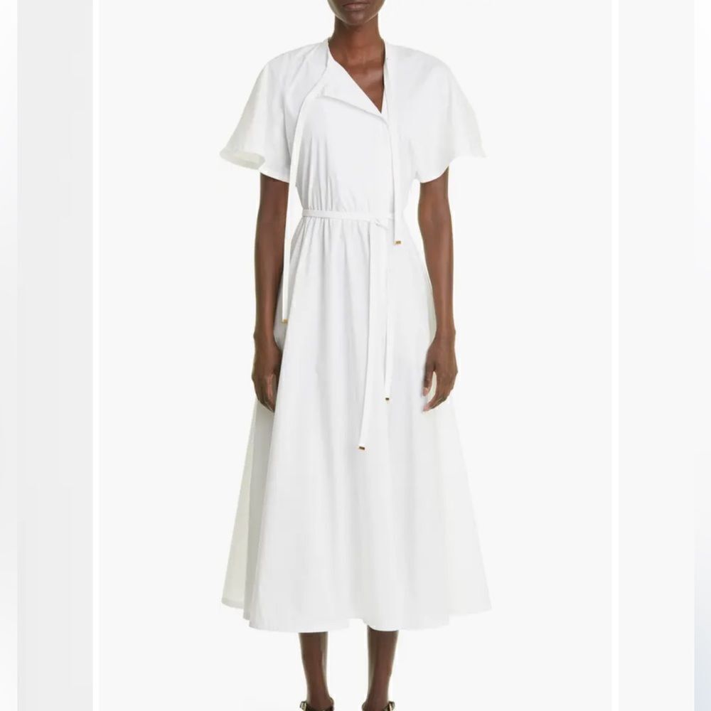 Altuzarra Rhodea Cotton-Blend Midi-Dress in White US 8 EU 40 NEW MSRP $1495